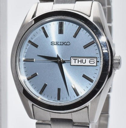 SEIKO Selection 6N53-00B0 Quartz Day-Date Watch Ice Blue Dial Steel Men's Used