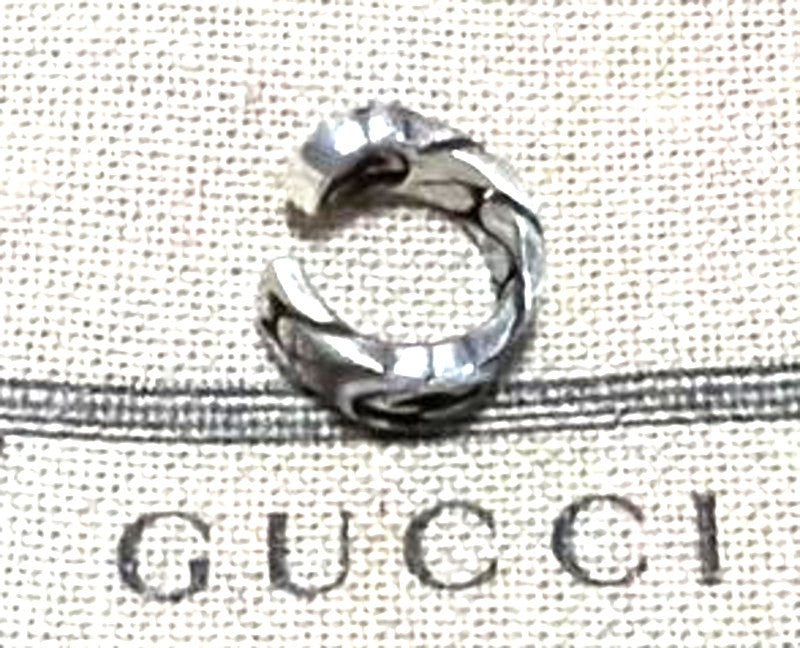 Gucci Interlocking G Ear Cuff Silver 925 Earring Used Authentic Made In Italy