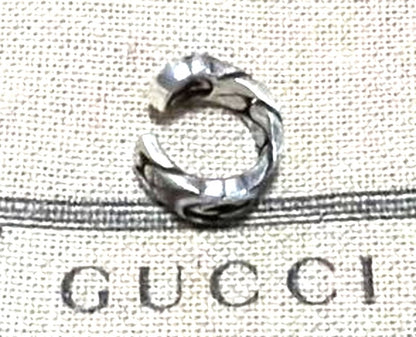 Gucci Interlocking G Ear Cuff Silver 925 Earring Used Authentic Made In Italy
