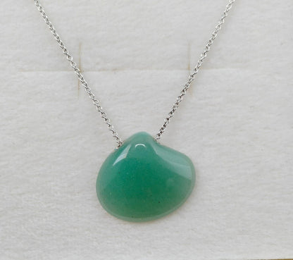 Tiffany & Co Jade Pendant Necklace Green Sterling Silver Chain 40cm(15.7") New