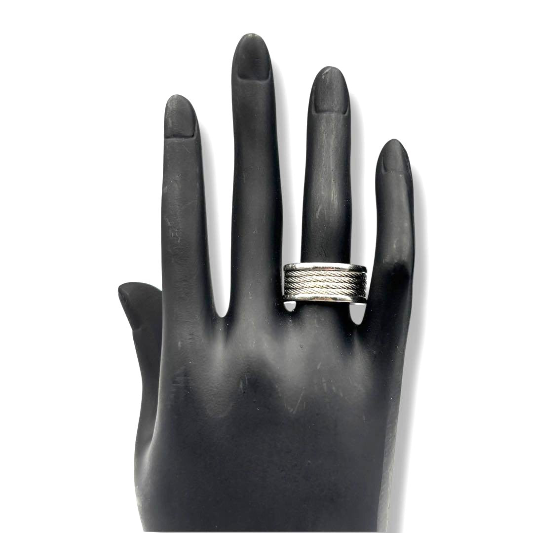 CHARRIOL Celtic Cable Wire Ring Silver Tone Stainless Steel US7 EU54 Vintage