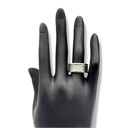 CHARRIOL Celtic Cable Wire Ring Silver Tone Stainless Steel US7 EU54 Vintage