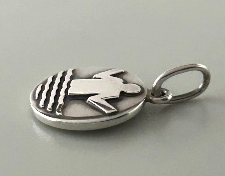 Georg Jensen 176 Baptism Pendant Top Sterling Silver 925 Denmark 0.6x0.6in