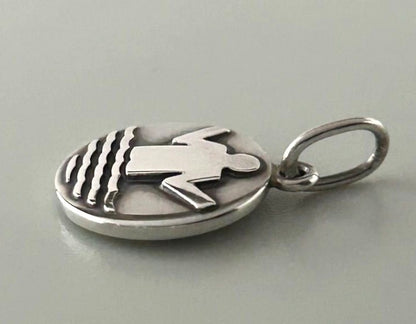 Georg Jensen 176 Baptism Pendant Top Sterling Silver 925 Denmark 0.6x0.6in