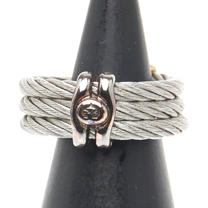 CHARRIOL Wire Cable Ring Silver Gold Stainless Steel Plated US5.5 EU50 Ladies