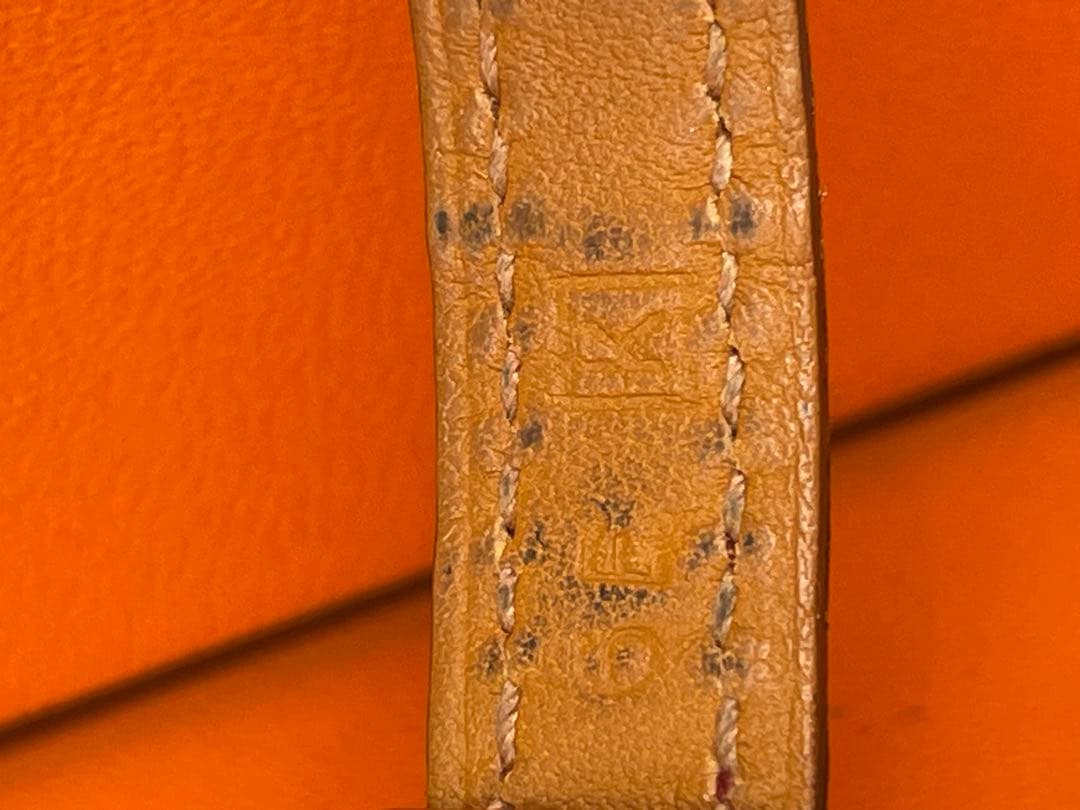Hermes Pousse Pousse Silver Tone Metal Brique Leather Bracelet Adjustable