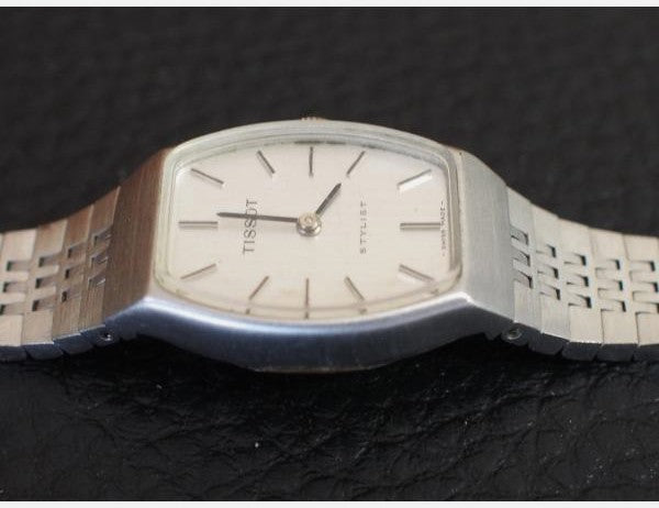 TISSOT Stylist Vintage Hand-Winding Bracelet Watch Silver SS Ladies Swiss Made