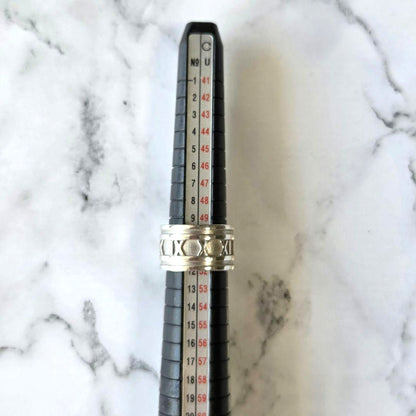 Tiffany & Co. Atlas Wide Band Ring Silver 925 Roman Numeral US6 EU51 Authentic