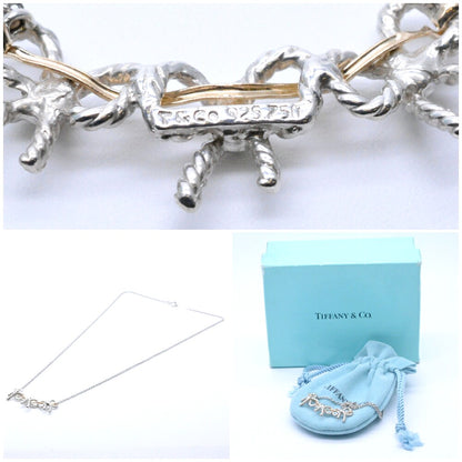 Tiffany & Co Triple Bow Knot Necklace SV925 Silver 18K Gold 44cm 17.3" Auth Used