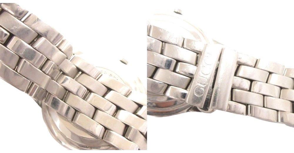 Gucci 5500M Quartz Analog Date Watch Silver Dial Stainless Steel Swiss Made Used