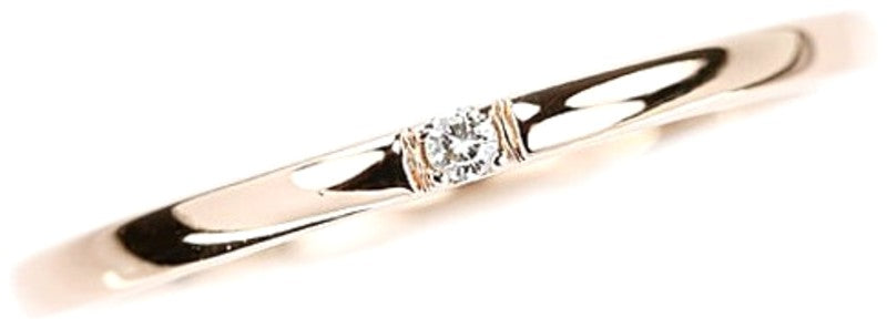 4°C Yondo-C Diamond Ring K10 Pink Gold 1-Stone Solitaire Japan US 5.5 / EU 50