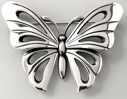 Georg Jensen Butterfly Brooch No.563 Sterling Silver 925 Pin Vintage Denmark