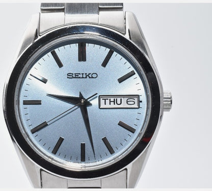SEIKO Selection 6N53-00B0 Quartz Day-Date Watch Ice Blue Dial Steel Men's Used