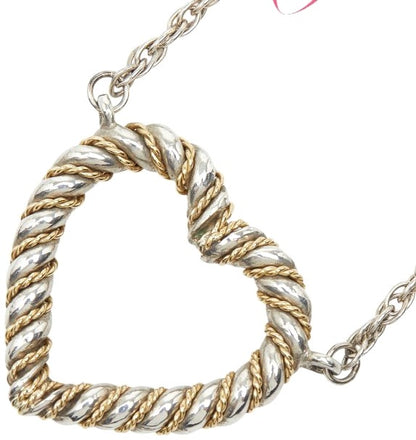 TIFFANY & Co. Twist Heart Necklace SV925 Silver K18YG Gold 48cm 18.9" Used