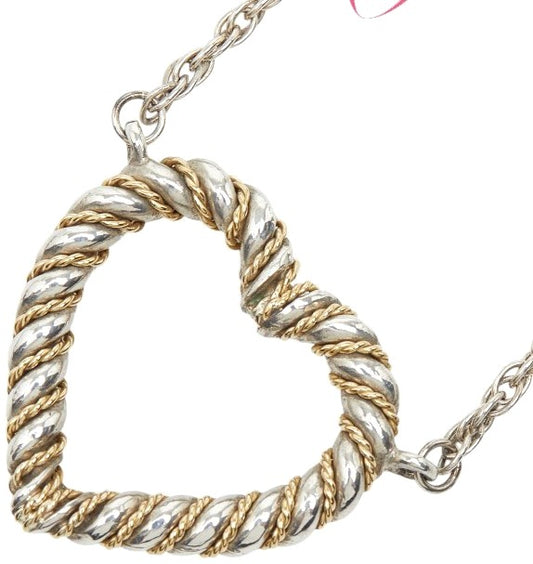 TIFFANY & Co. Twist Heart Necklace SV925 Silver K18YG Gold 48cm 18.9" Used