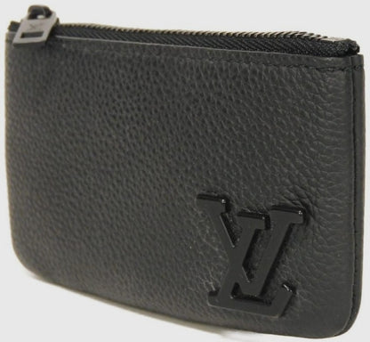 Louis Vuitton Aerogram Pochette Cle Key Coin Case M81031 Black Taurillon Noir