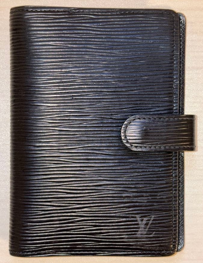 Louis Vuitton Epi Leather Agenda Cover Notebook Case Black PM Size Used
