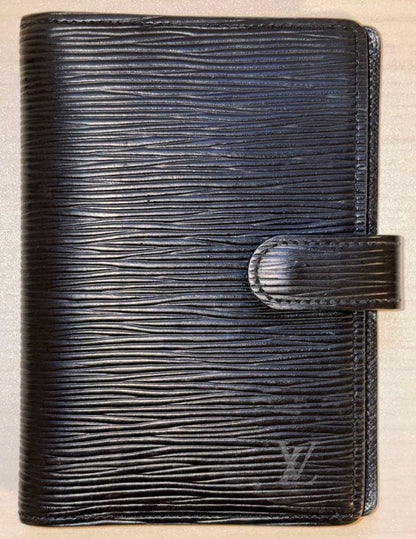 Louis Vuitton Epi Leather Agenda Cover Notebook Case Black PM Size Used
