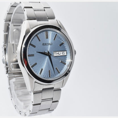SEIKO Selection 6N53-00B0 Quartz Day-Date Watch Ice Blue Dial Steel Men's Used