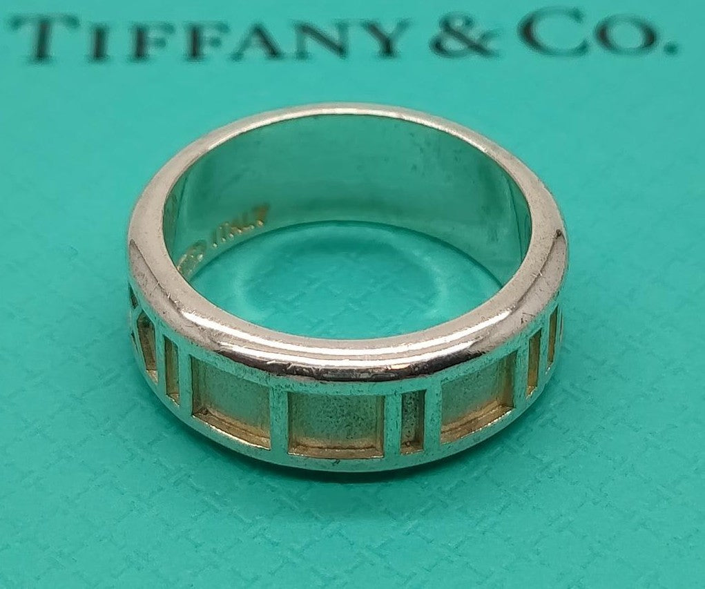 Tiffany & Co Atlas Ring Sterling Silver 925 Band US5 EU49 Authentic Vintage