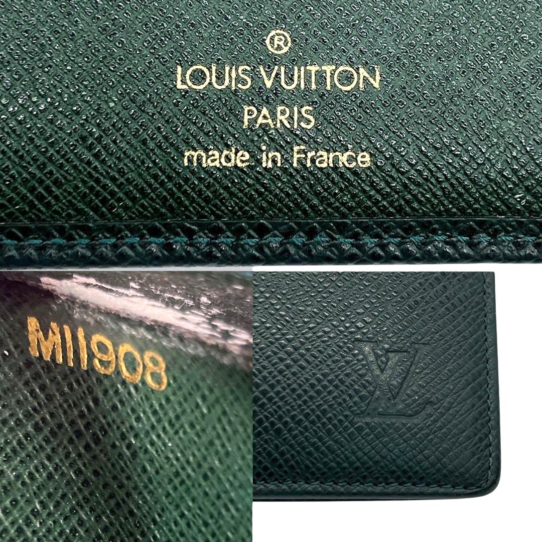 Louis Vuitton Agenda Bureau Desk Diary Cover Taiga Leather Epicea Dark Green