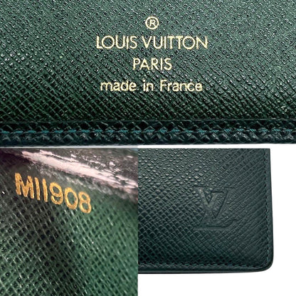 Louis Vuitton Agenda Bureau Desk Diary Cover Taiga Leather Epicea Dark Green