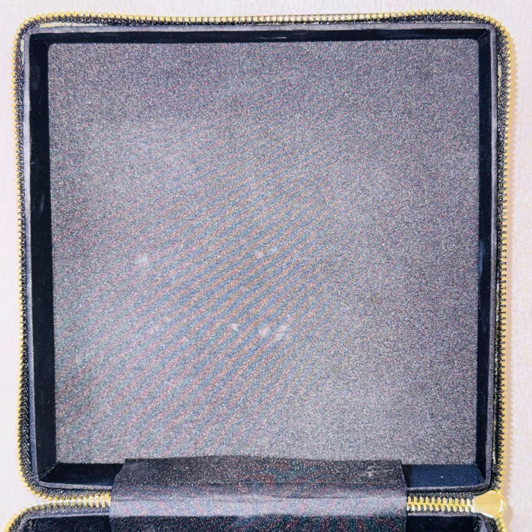 Yves Saint Laurent YSL Beaute Black Gold Tone Vanity Pouch Cosmetic Pouch
