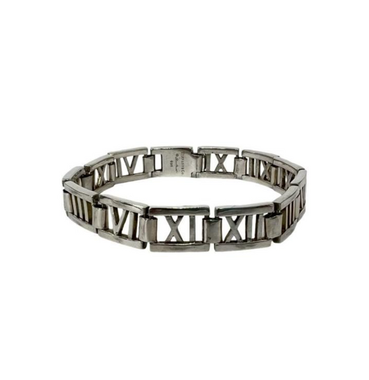 Vintage Tiffany & Co Sterling Silver 925 Atlas Link Bangle Bracelet 16.5cm Rare