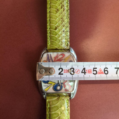 Locman History REF.486N Analog Quartz Watch Multi Color Numbers Leather Belt