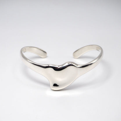 Tiffany & Co Sterling Silver 925  Full Heart Cuff Bracelet Elsa Peretti 6.7in