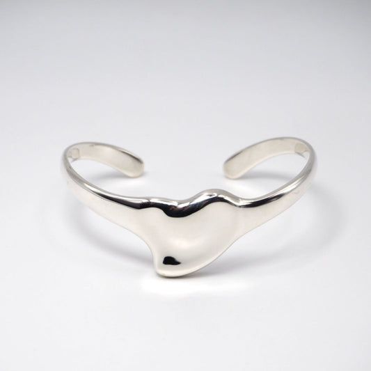 Tiffany & Co Sterling Silver 925  Full Heart Cuff Bracelet Elsa Peretti 6.7in