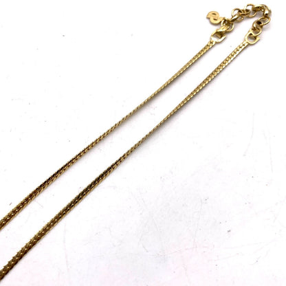 Vintage Christian Dior  Green Stone Rhinestone Gold Tone Chain Necklace 17" Used