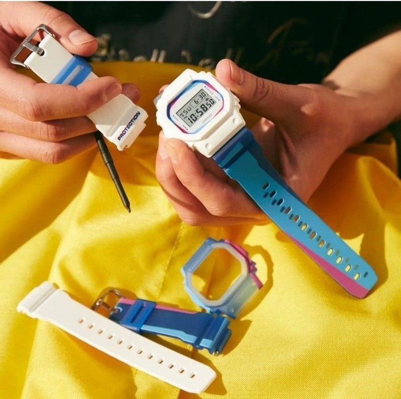 CASIO G-SHOCK DWE-5600PR-2JR 5600 Series Digital Watch Blue Resin Unused