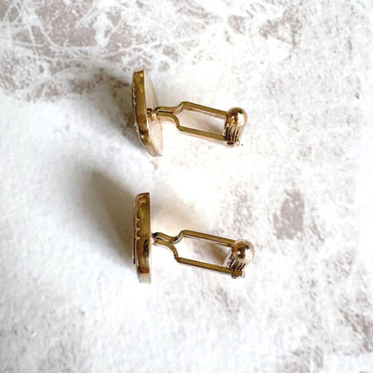 Burberrys Vtg Horse Logo Cufflinks Gold Green Shadow Knight 1.5x1.9 cm 0.6x0.7"