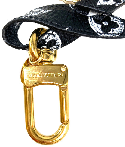 Louis Vuitton Catogram Flying Cat Bag Charm Key Ring Black Gold MP2284 Used 4.1"