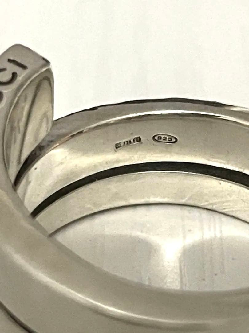 Gucci Sterling Silver 925 G Logo Spiral Snake Ring Size 61 US 9.5