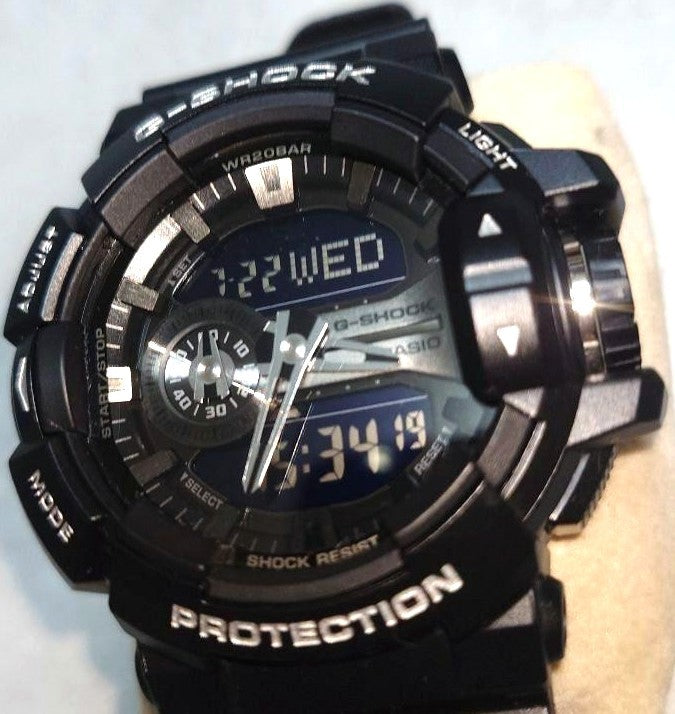 CASIO G-SHOCK GA-400GB Men Analog Digital Watch Black Resin Band Working Used