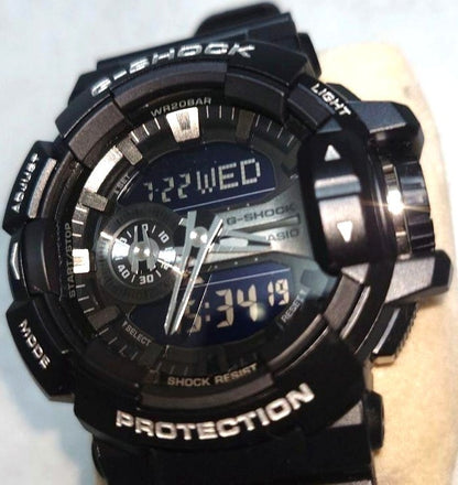 CASIO G-SHOCK GA-400GB Men Analog Digital Watch Black Resin Band Working Used