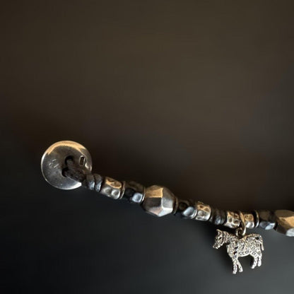 Pomellato DoDo18K White Yellow Gold Sterling Silver 925 Leather Bracelet 17.5cm
