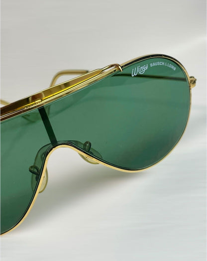 Ray Ban Wings Single Lens Sunglasses Bausch Lomb USA Vintage Designer Eyewear