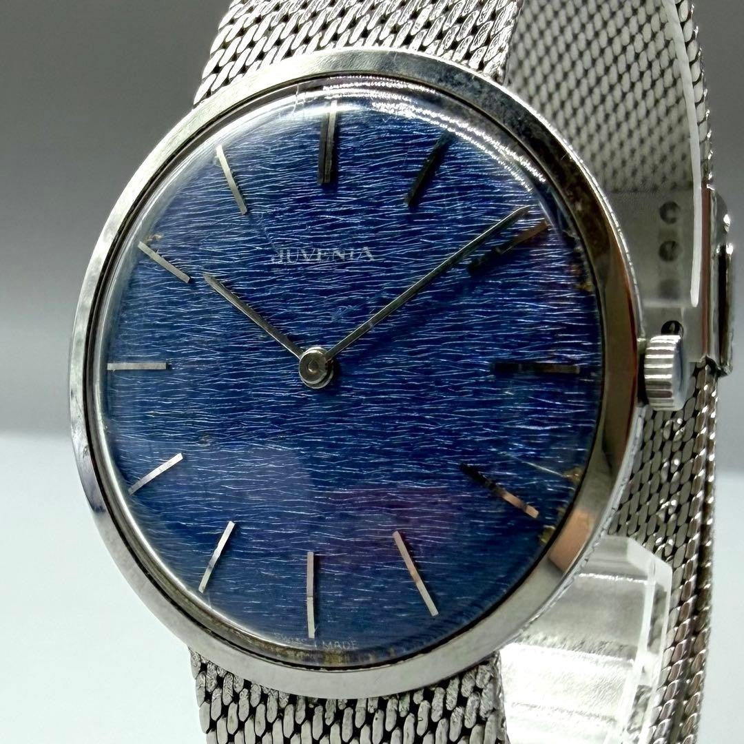 Authentic Juvenia Blue Sea Ultra Slim Dress Hand-wound Analog Watch Men Used