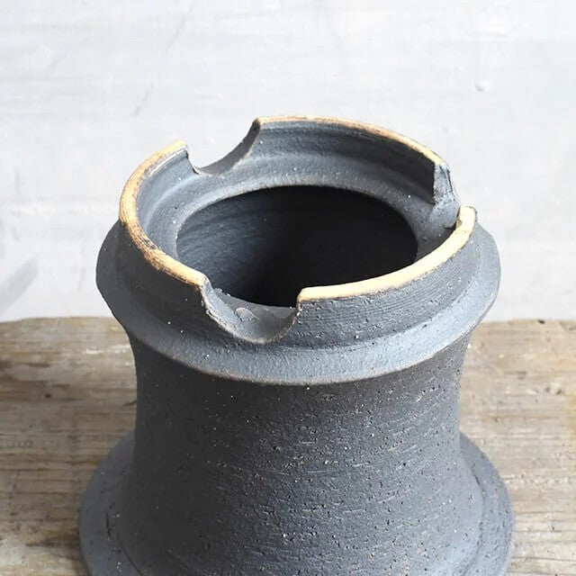 Kamiyama Omoto Pot Shigarakiyaki Φ6”x 5" Agave caudex Cactus Japanese Bonsai