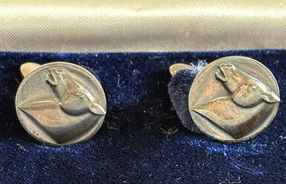 GEORG JENSEN Denmark Sterling Silver 925 Cufflinks Horse Motif Men's Vintage