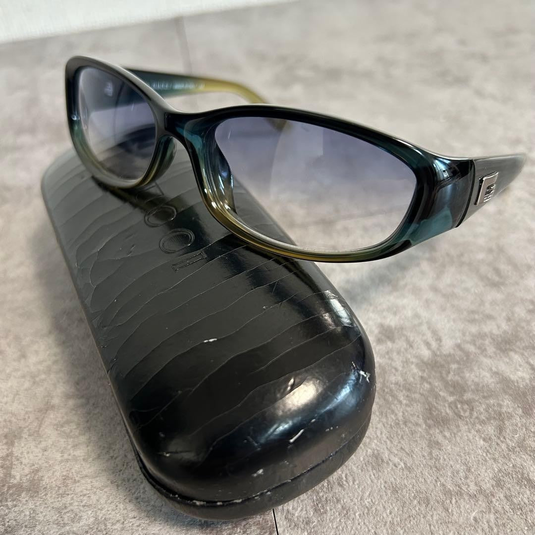 GUCCI GG2456/S Sunglasses Blue Gray Gradient Lens Olive Brown Frame Unisex