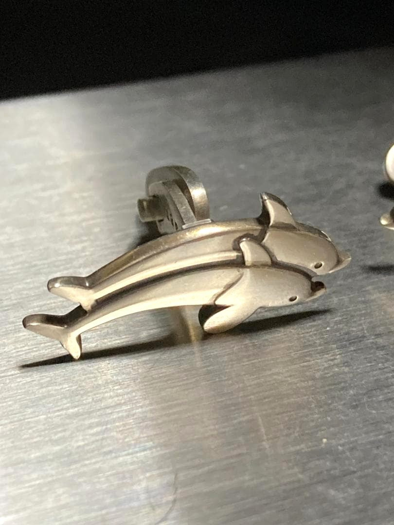 Georg Jensen Dolphin Cufflinks Sterling Silver 925 Mens Denmark Vintage Design