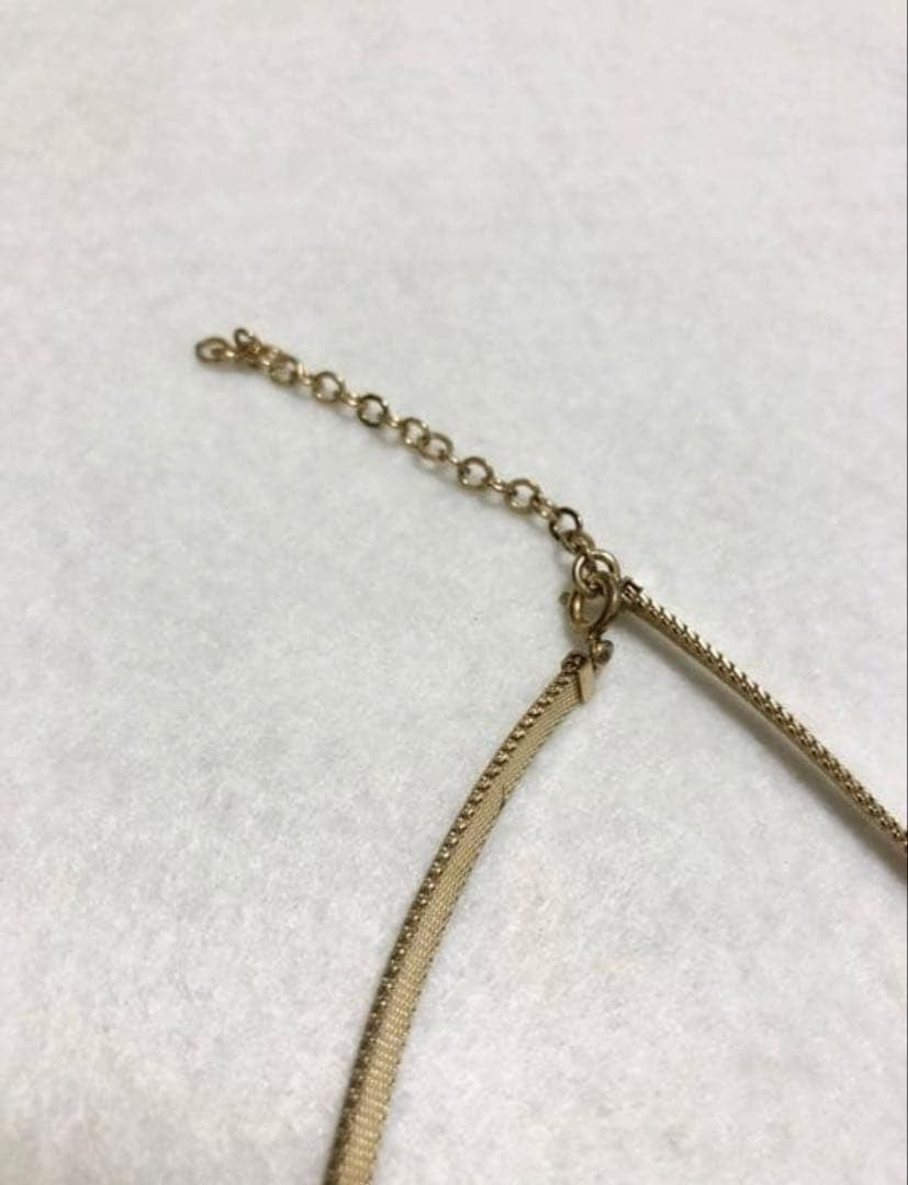 Christian Dior Gold Plated CD Logo Choker Necklace Mesh Chain L 15.3in