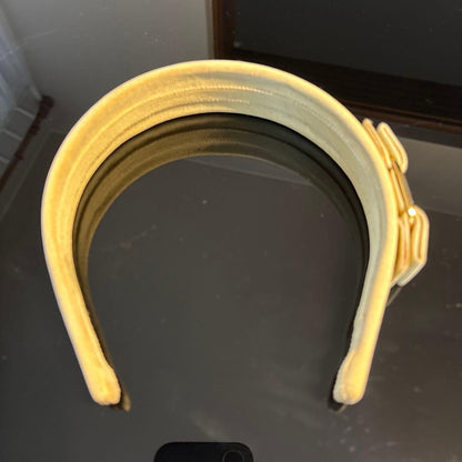 Salvatore Ferragamo Auth Vara Ribbon Canvas Headband Ivory 45 cm 17.7" 3.3 cm