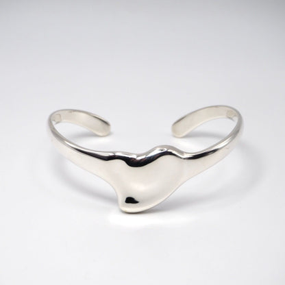Tiffany & Co Sterling Silver 925  Full Heart Cuff Bracelet Elsa Peretti 6.7in