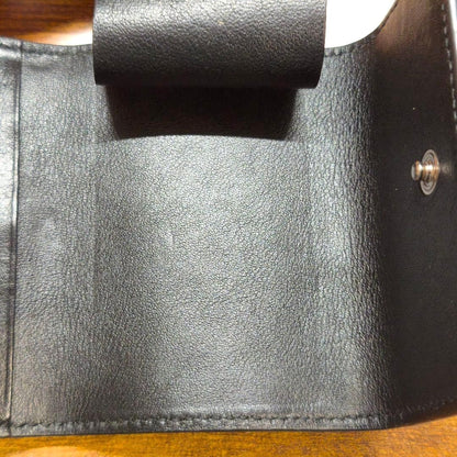 GUCCI GG Microssima 6-Key Case Wallet Black Embossed Leather W6.6cm Used Auth