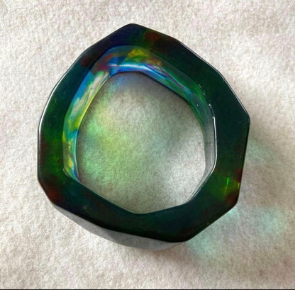 Christian Lacroix Vtg Acrylic Bangle Bracelet Clear Wide 3cm 1.2" Dia 9cm Used